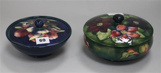 Two Moorcroft lidded jars